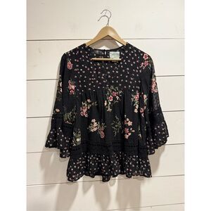 Anthropologie Maeve Steffy Bell-Sleeve Blouse XS NWOT